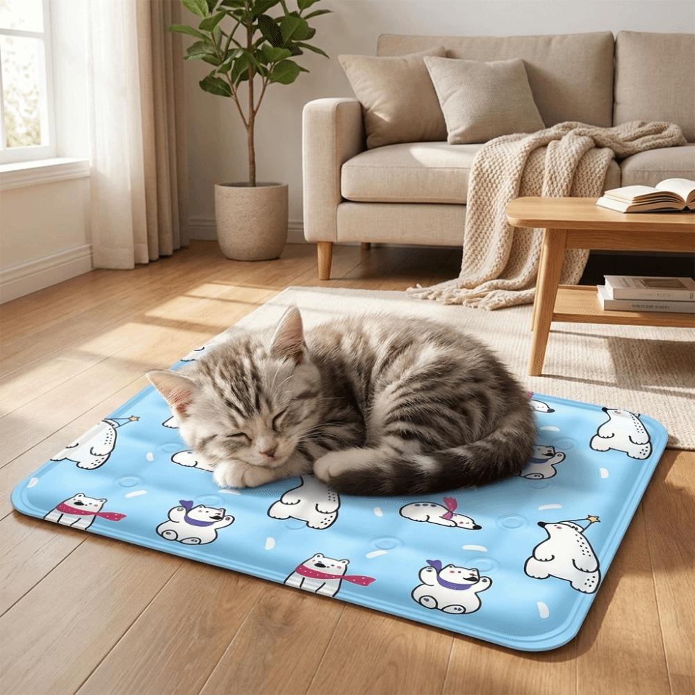 Anti Bite Pet Cooling Mat Non-Slip Pet Ice Cushion Floor Mat Cool Nest  for Small Dogs