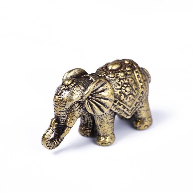 Pure Copper Auspicious Elephant Tea Decoration - Home Ornament and Tea Pet