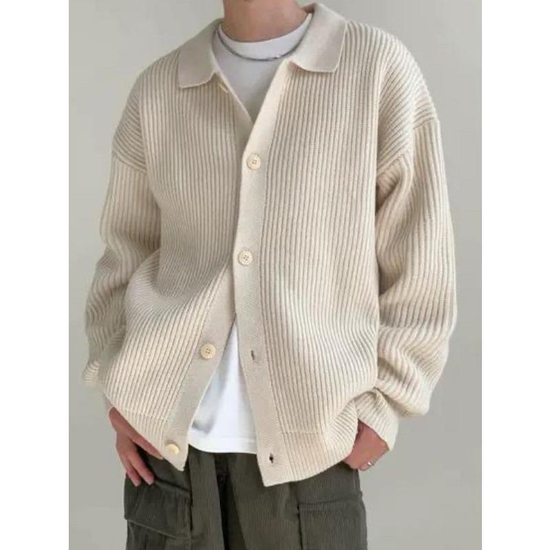 Men S Casual Loose Lapel Long Sleeve Knit Cardigan For Autumn Winter