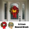 15.75 Inch Wreath For Front Door House Decoration With Bow, Can Be Hung From Indoor And Outdoor Walls