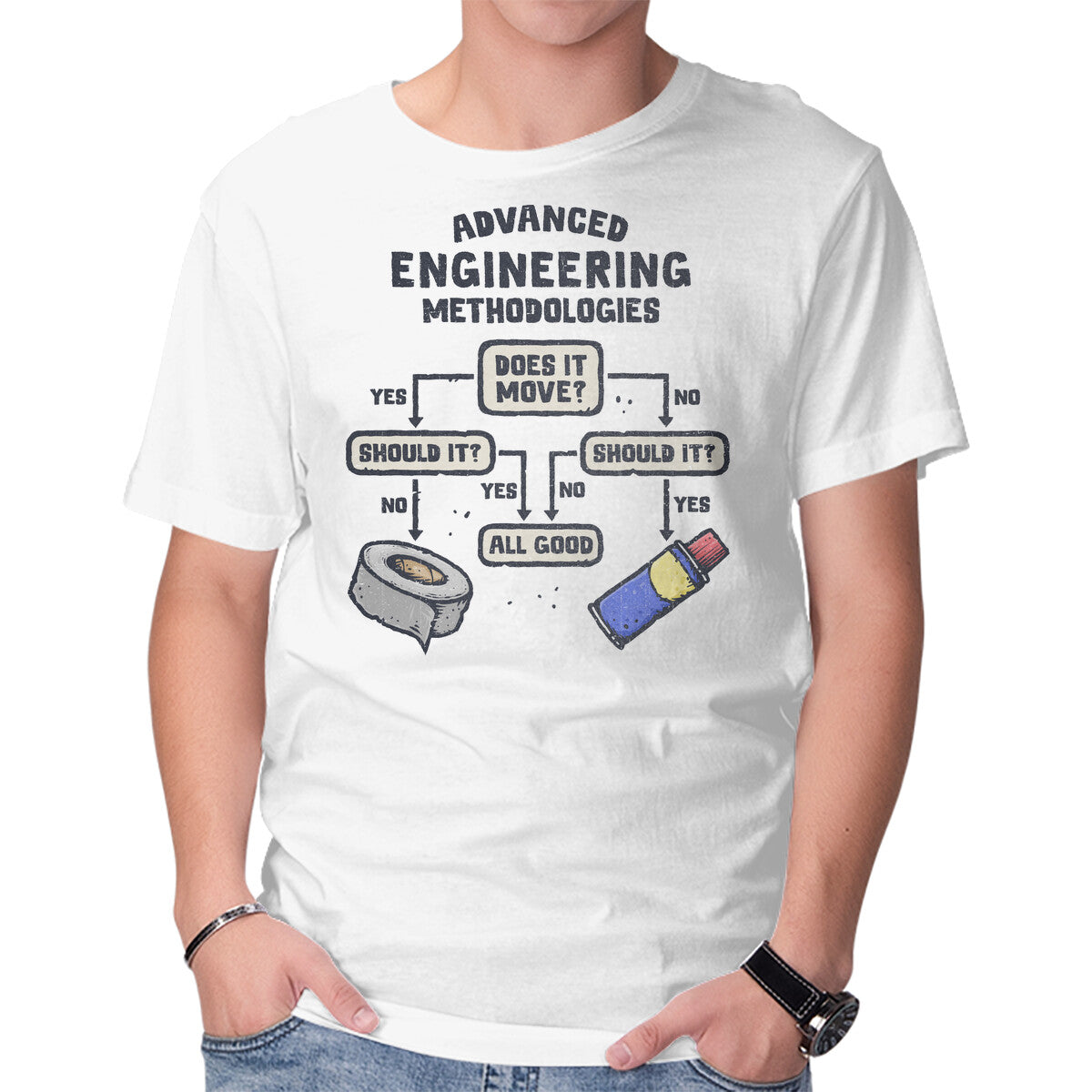 Unisex Crew Neck T-Shirt Advanced Engineering Graphic Short Sleeve Casual Tee S