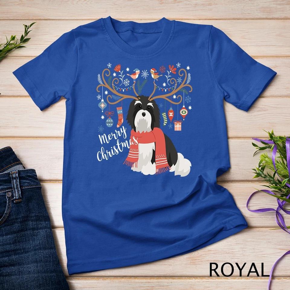 Havanese Christmas Reindeer Dog Unisex T-shirt 9 L