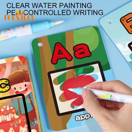 1 Set Alphabet Water Coloring Cards Educational Learning Toy Develop Hand Strength And Visual Perception Skills Paint Toys for Kids