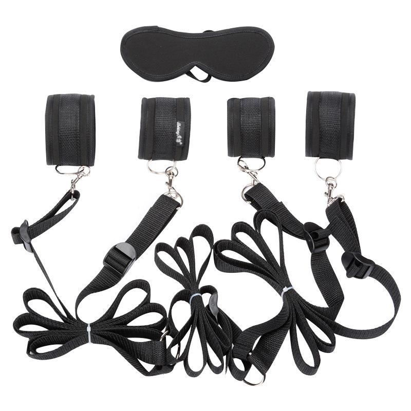 Set de curele pentru pat Bonadge Cătușe Manșete pentru glezne Reținere BDSM Gât sclav Fetiș Jucării sexuale erotice pentru femei Bărbați Cuplu Jocuri pentru adulți
