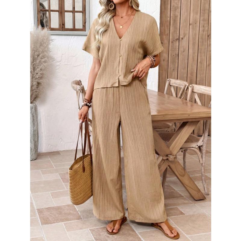 IHUASU Tute Casual da Donna a Maniche Corte con Scollo a V
