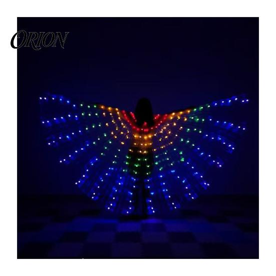 Gruppenperformance Leuchtende Flügel LED Aufleuchtend Bauchtanz für Erwachsene Kinder, Halloween Kostüm Requisiten Cosplay mit Bunten Lichtern, Leuchtend Faltbar