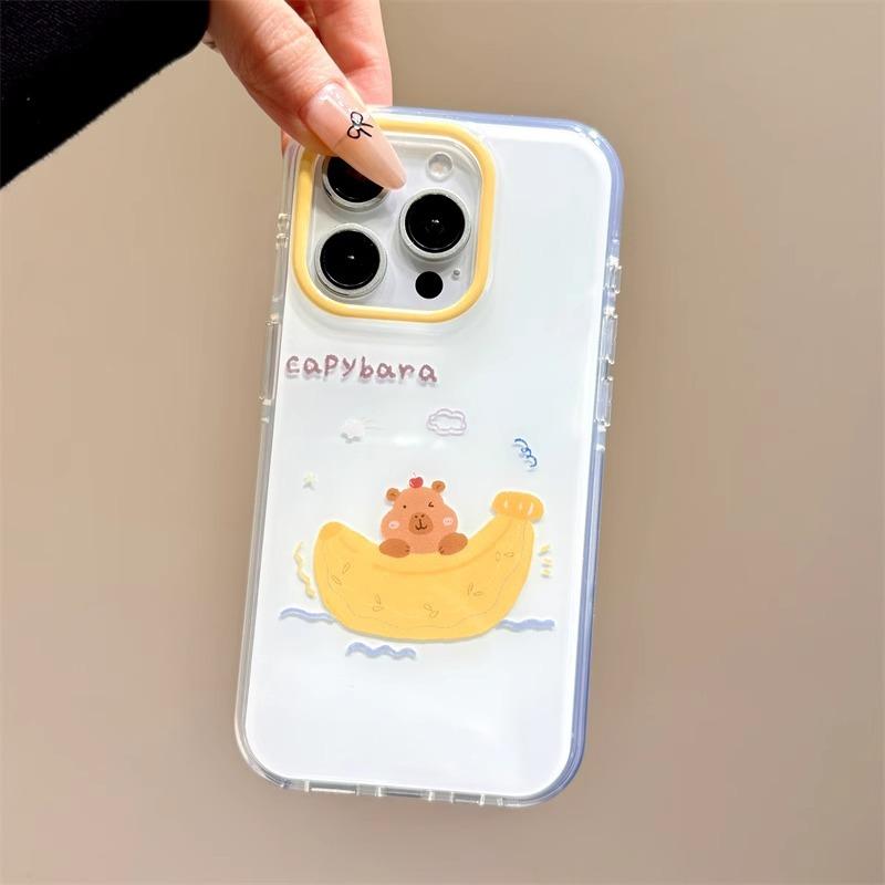 Single Layer Oil Painting Banana Boat for Apple 16promax Phone Case 15 for IPhone 14 Protective Case 13imd12