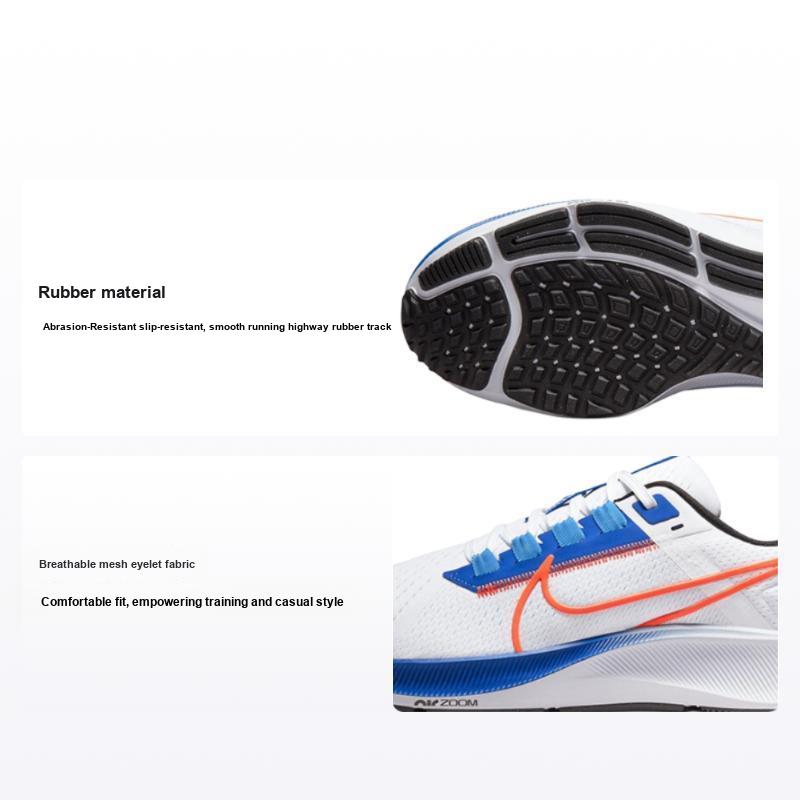Nike Sneakers Uomo Air Zoom Pegasus 38 Bianco Game Royal Blu Universitario Arancio Scintillante DQ8575-100