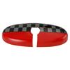 Black/Grey Checkered Red Rear View Mirror Cover For BMW MINI Cooper R55 R56 R57