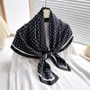 Polka Dot Korean Printed Silk Scarf 90cm Twill Silk Scarf Luxury Large Square Scarf New Shawl Headscarf Hijab