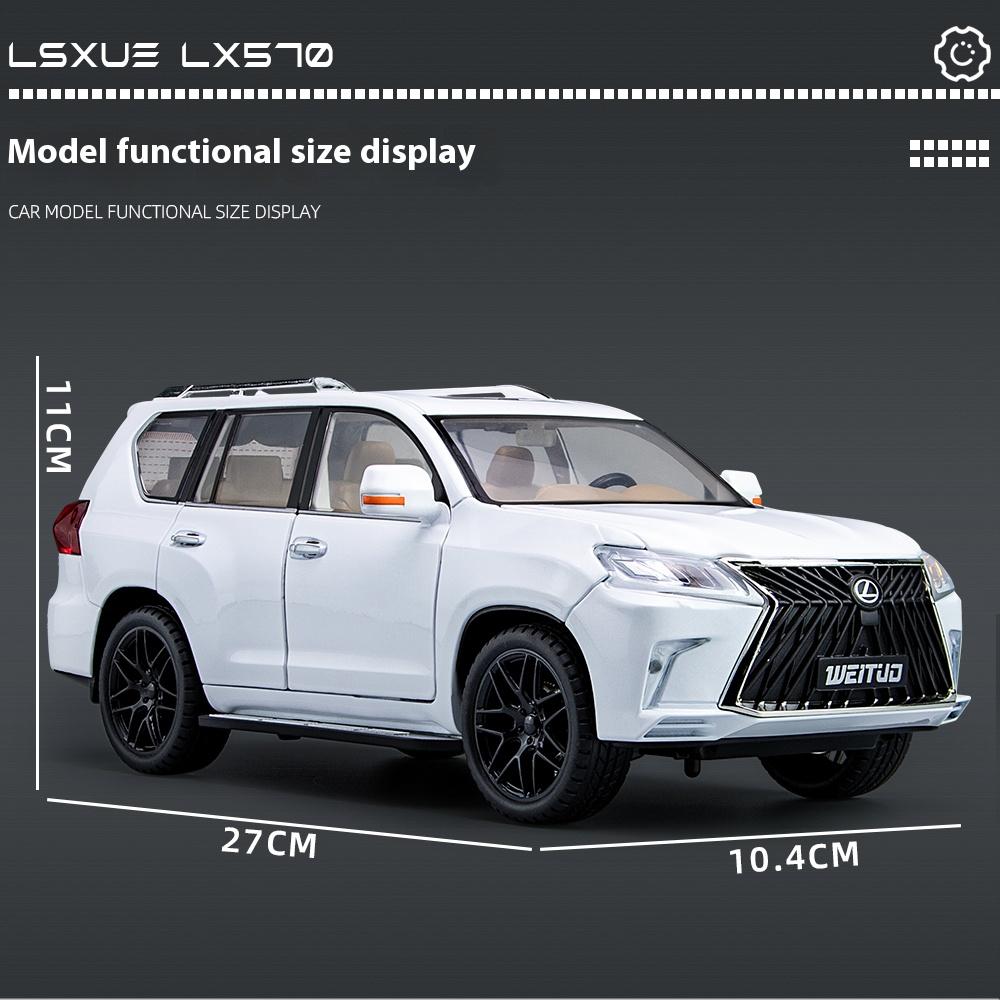 Stor 1/18 Skala Lexus LX570 Offroad SUV Metalllegering Støpt Bilmodell Kjøretøy Dekorative Trendy Ornamenter for Venn Gave Bursdag