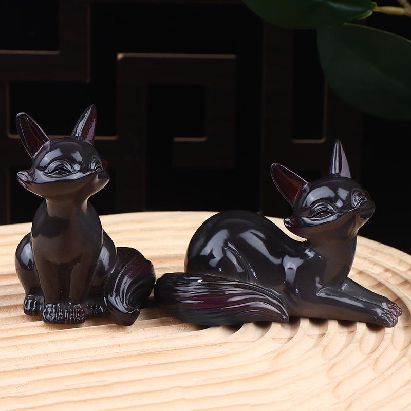 Cute Fox Color-Changing Tea Pet Ornament Creative Tea Ceremony Accessories Home Desktop Small Fox Figurines Decoration
