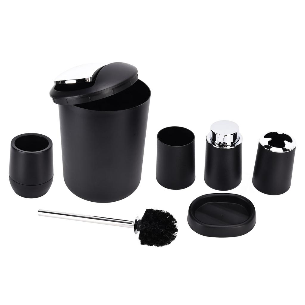 6Pcs Set Bathroom Accessories Set Electroplating Toothbrush Holder Trash Can Kit for Home