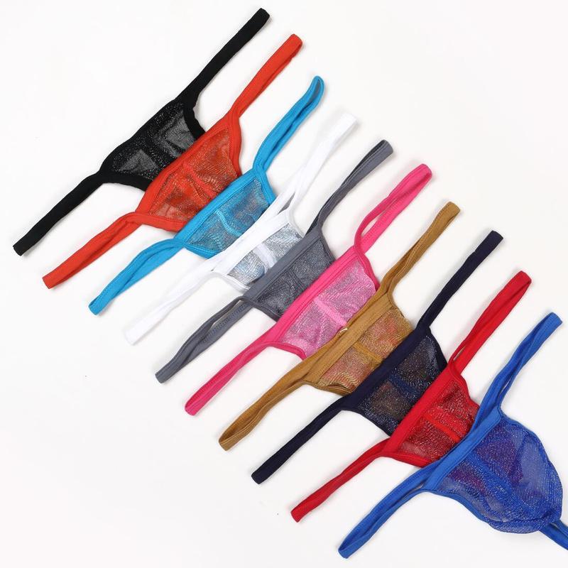 Herren G-String Netzgarn Durchsichtige Unterhose Tangas Unterwäsche Höschen Große Größe T-Rücken
