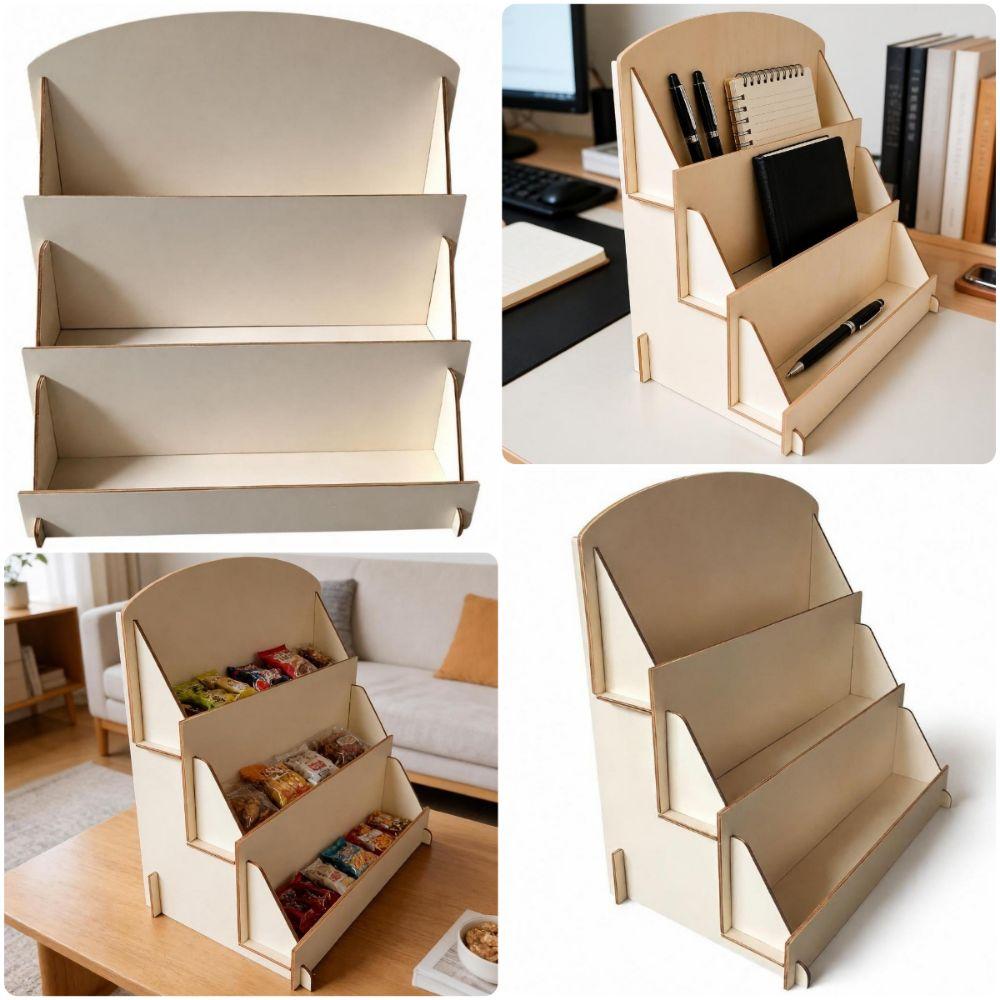 Wood Candy Storage Shelf Multi-Purpose Cookies Storage Rack Book Display Shelf Trade Shows