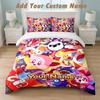 Bedding Set 1 Duvet Cover 2 Pillowcases Kirby Print Soft Bed Linen Bedroom Decor