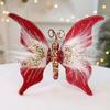 Glitter Butterfly Christmas Ornaments Artificial 3D Sequined Butterfly with Feather for Christmas Tree Crafts Flower Bouquets Fairy Garden Home Decor
