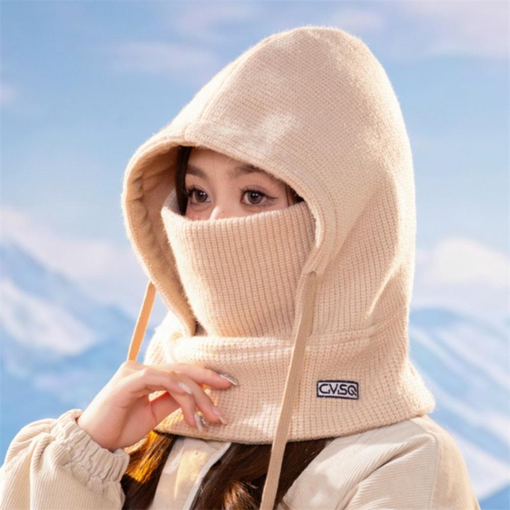 

Цельная ветрозащитная шапка для снега, интегрированная теплая маска для лица, уличная одежда, уличный шарф для велоспорта, женская Style 2