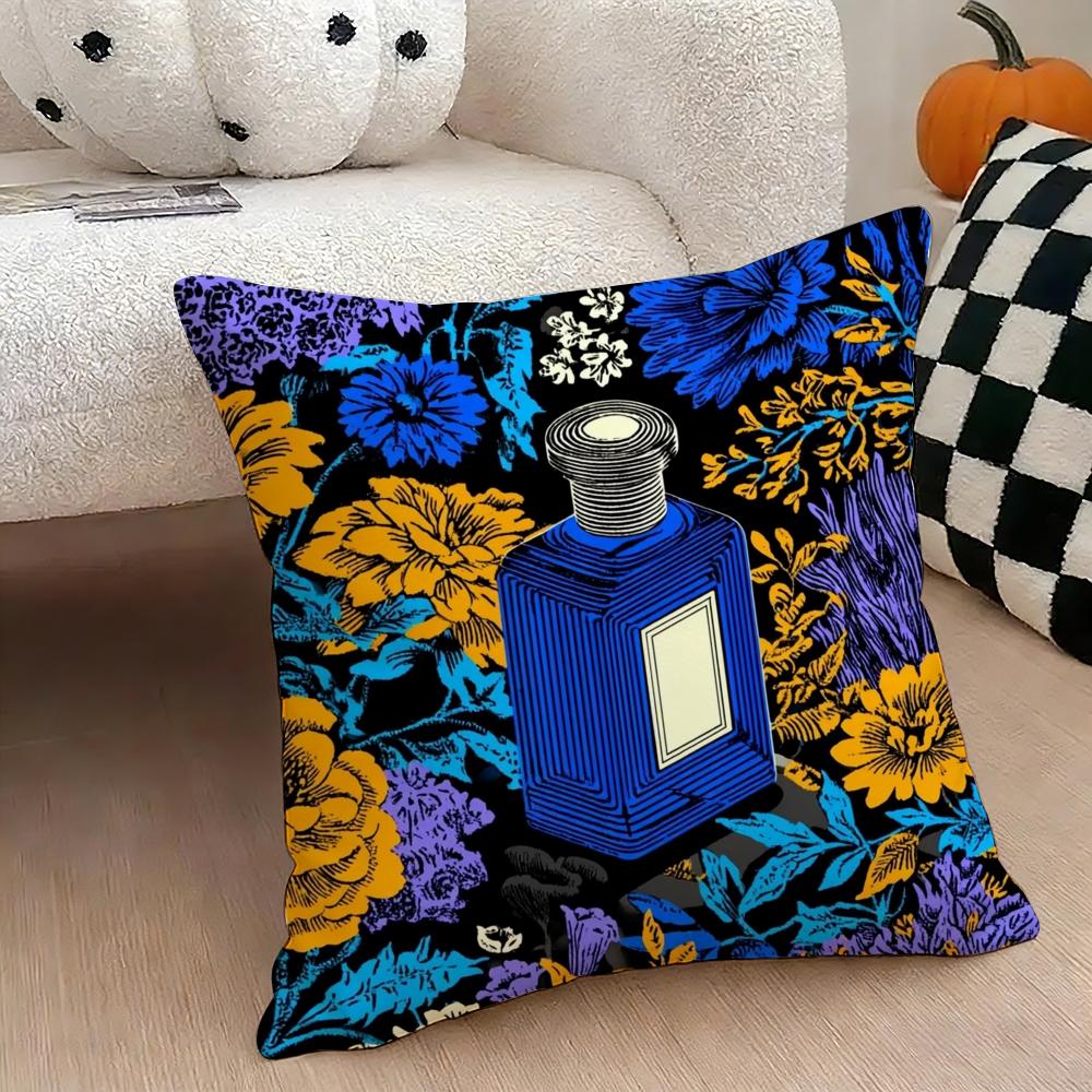 Luxury perfume illustration Cushion Cover Natural Linen Double Sided Print Throw Pillow Case for Sofa Couch Home Decor