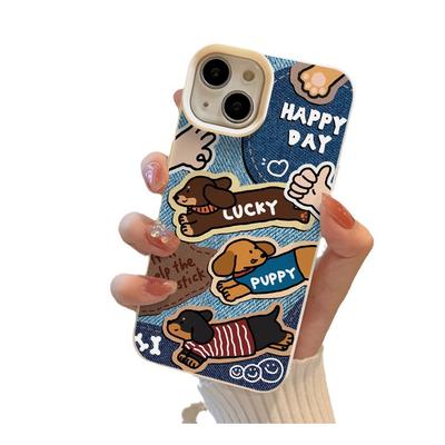 Original Dachshund Puppy Suitable for Apple 16 Mobile Phone Case IPhone 15/14plus All Inclusive 12 Anti-fall 11 Silicon