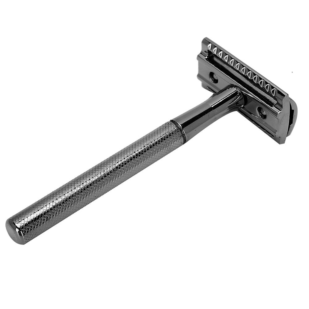 Men Manual   Zinc Alloy NonSlip CloseFitting DoubleSided Blade Shaving Knife(Silver )