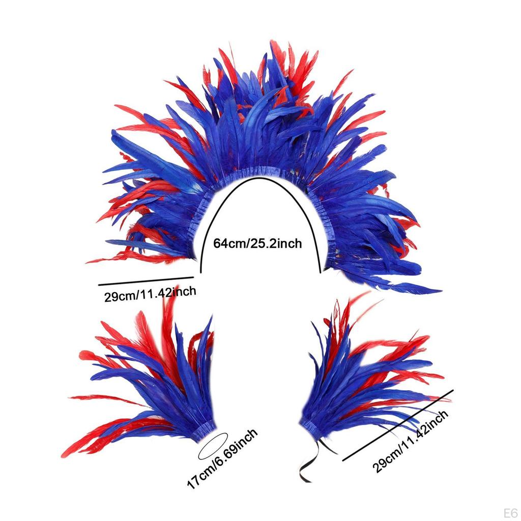 Costume Shawl Featuring Feather and Wrist Cuffs for Celebrations
