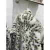 Blană de Iarnă cu Imprimeu Leopard Jachetă de Blană Femeiască Jachetă de Blană Fleece de Vizon Feminitate Palton Lung Blănos