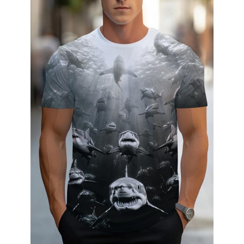 2025 Creative Brilliance 3D T-shirt Digital Printing Men's Short Sleeve Animal Printing