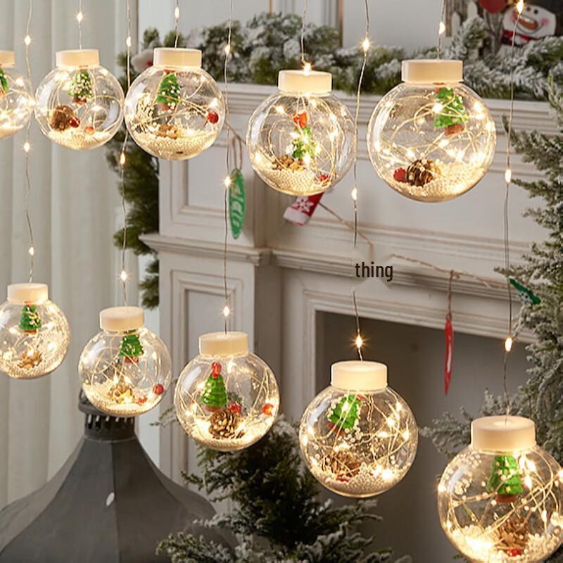 OEING Colorful 8-Function Plug-in Curtain String Lights