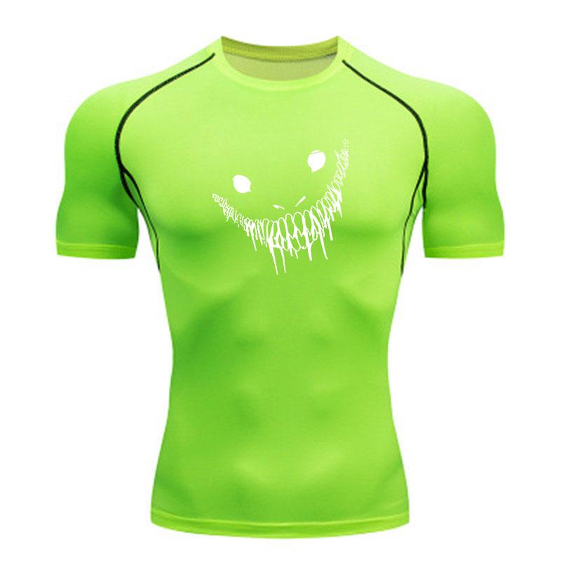 Men's Quick Dry Compression Workout T-Shirt, Scary Grin Drip