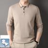 Cotton Men's Solid Color T-shirt Long Sleeve New Middle-aged and Elderly Men's Father Polo Shirt Leisure Autumn Top