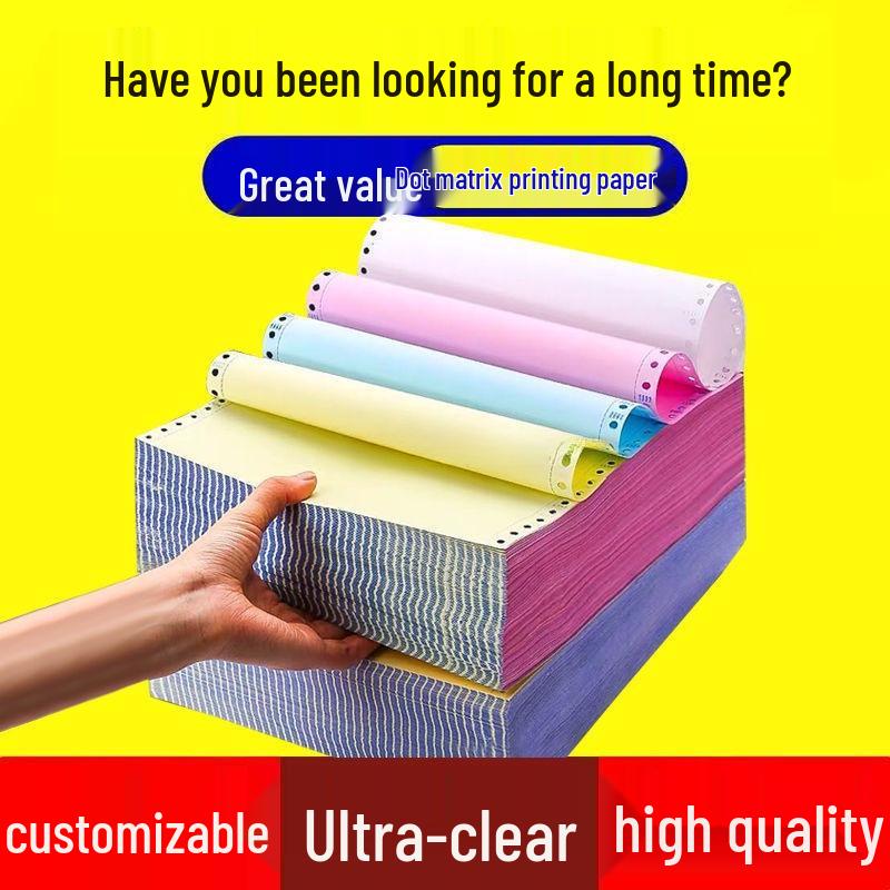 Multi-Part Dot Matrix Printer Paper: Single to Five-Part for Receipts & Delivery Notes.