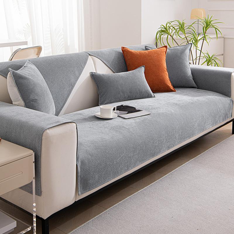 Waterproof Sofa Cushion, Anti-Cat Scratch, Universal Non-Slip Backrest Towel For All Seasons, Modern Simple Solid Color Pet Urine Sofa Cover