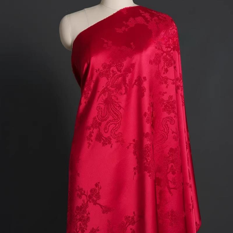 100x150cm Acetate Satin Jacquard Fabric Dress Shirt Silky Glossy for Apparel Sewing Craft Home Decoration Pillow Cushion