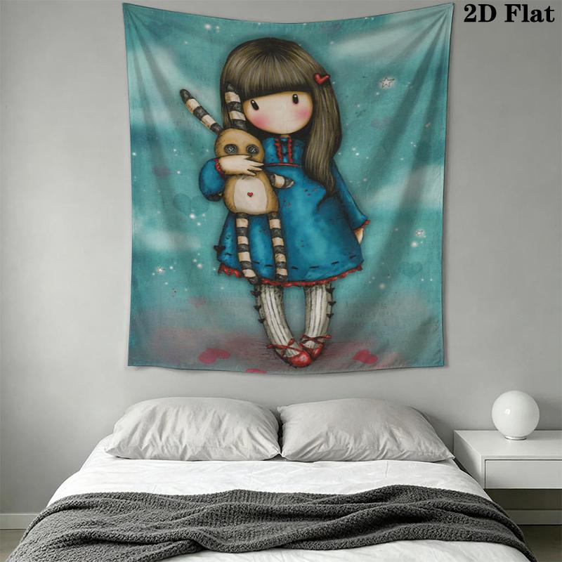 Santoro Wall Tapestry Aesthetic Wall Hanging Printed Fabric Blanket Decorative Tapestries for Bedroom Living Room Home Decor