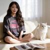 Iu Retro American Style T Shirt With Cartoon Print For Casual Summer Wear