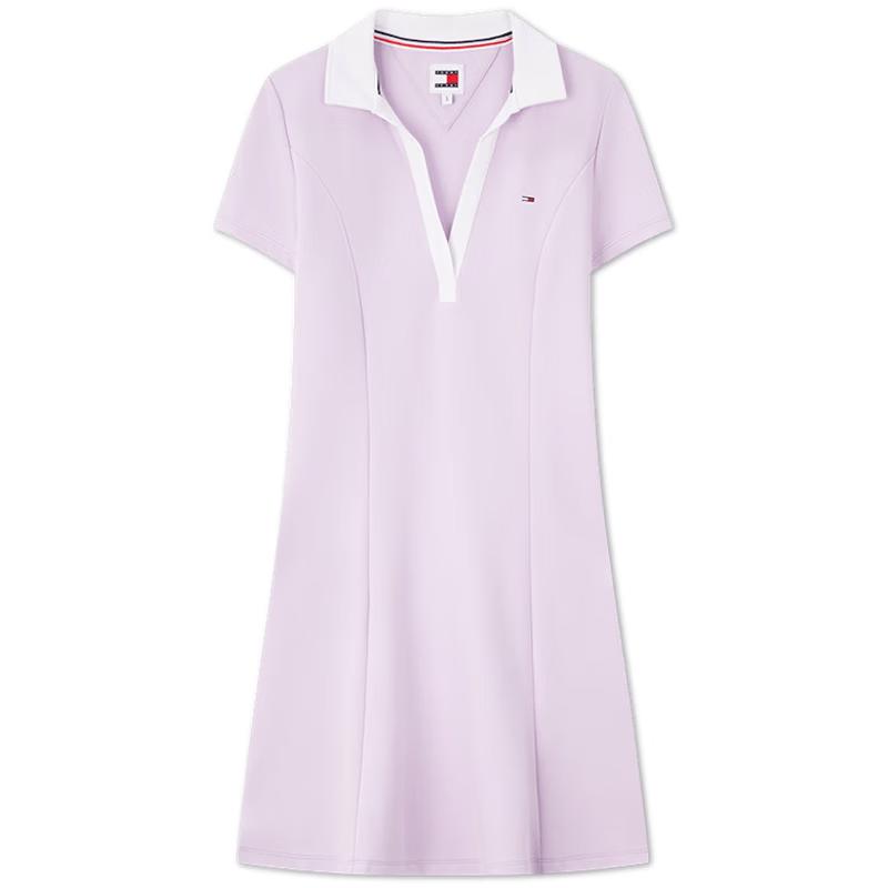 

TOMMY JEANS Women s Retro V-Neck Knit Polo Dress M