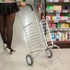 Foldable Shopping Cart with Wheels - Portable Collapsible Grocery Trolley, Heavy-Duty Fold Up Utility Wagon for Market, Laundry