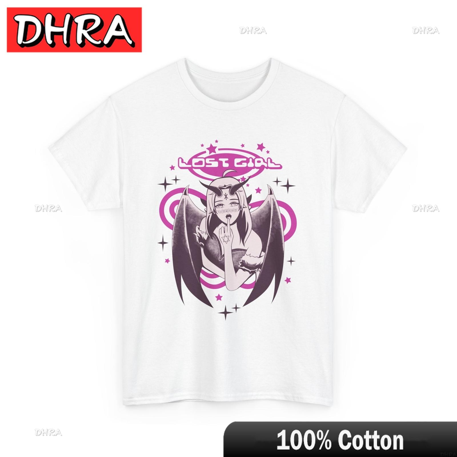 Lost Girl White TShirt Funny Japanese Cat Warrior Tee Anime Kawaii Shirt Tee Vintage Fresh Creative Tops Y2K Clothing TShirt S