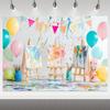 2D Flat Surface, 1-piece Colored Splashing Art Studio Background Banner, Suitable for Taking Photos