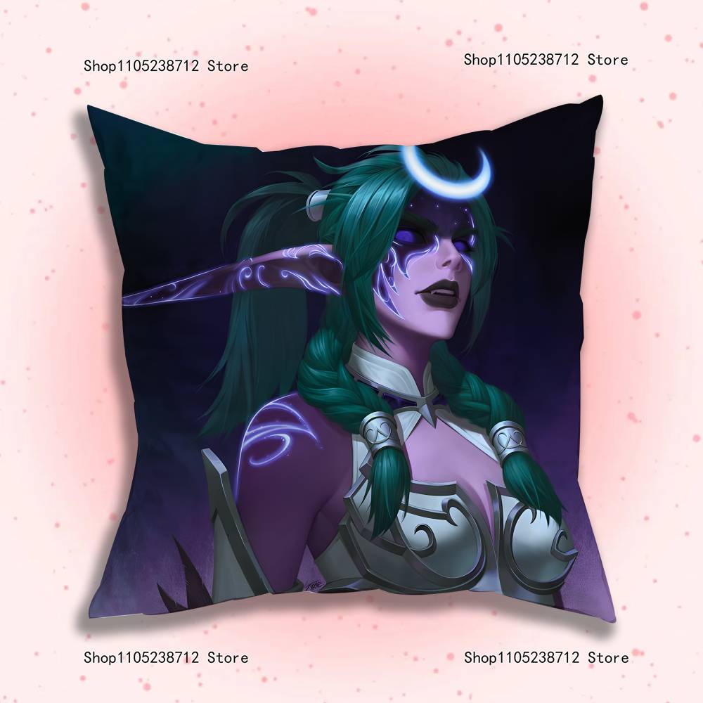 Worlds Of W-Warcrafts Game Pillow Case Plush Fabric Soft Pillowcase Double Sided Print Sofa Cushion Cover Throw