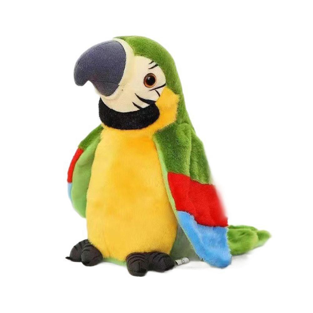 Cute Electric Talking Parrot Plush Toy Speaking Record Repeats Waving Wings Electroni Bird Stuffed Plush Toy As Gift For Kids