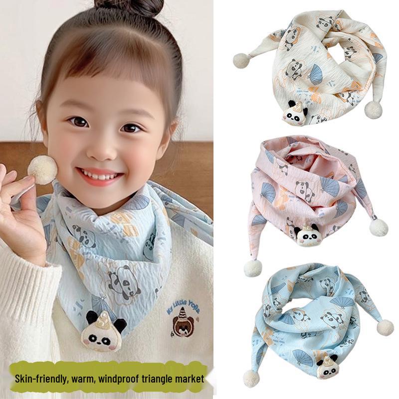 2025 Cute Children's Triangle Scarf - Warm & Versatile Neck Warmer for Autumn & Winter