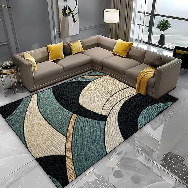 Nordic Geometric Abstraction Living Room Carpets Bedroom Plush Decoration Home Large Area Rugs Cloakroom Washable Mat for Floor