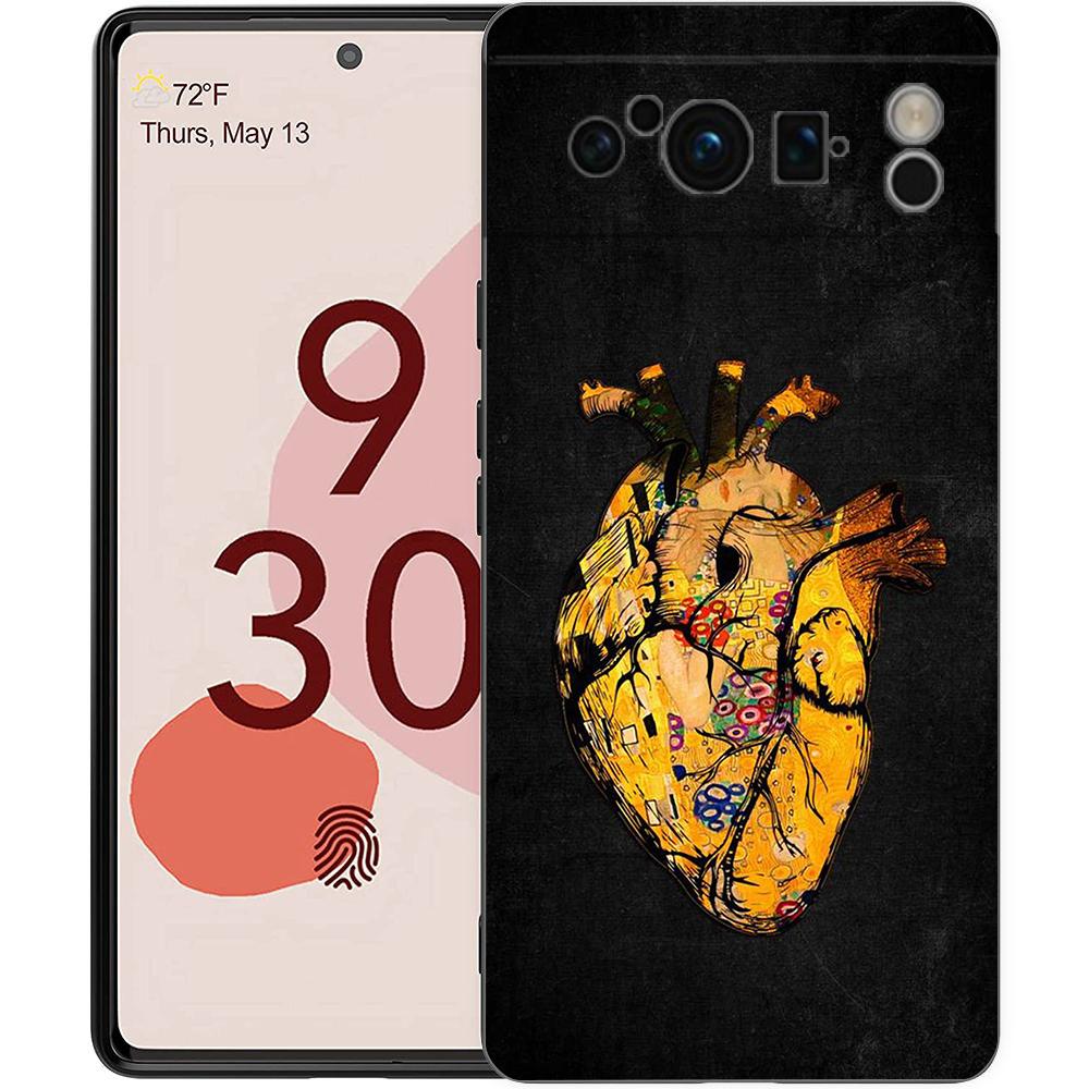 Чехол для телефона Gustav Klimt Kiss Art для Google Pixel 8 A 7 6 Pro Мягкий корпус из ТПУ для Pixel 6A Силиконовый ударопрочный черный чехол Pixel 7 Pro