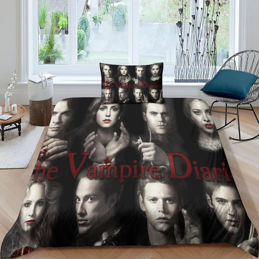 The Vampire Diaries Bedding Sets Exquisite Bed Supplies Set Horror TV Anime Bed Comforter Set Bedding Set Birthday Gift