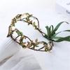 Model Show Flower Crown with Rhinestone Pendant Decors Ethnic Style Headband for Girls Cosplay Fairy for