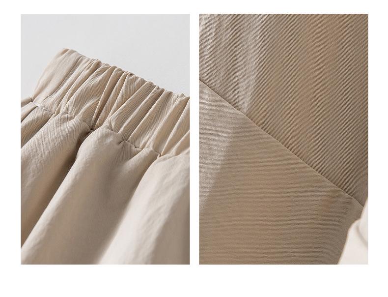 Rong Tai Women's Spring 2026 A-Line Cotton Skirt - Breathable Elastic Waist with Large Hem