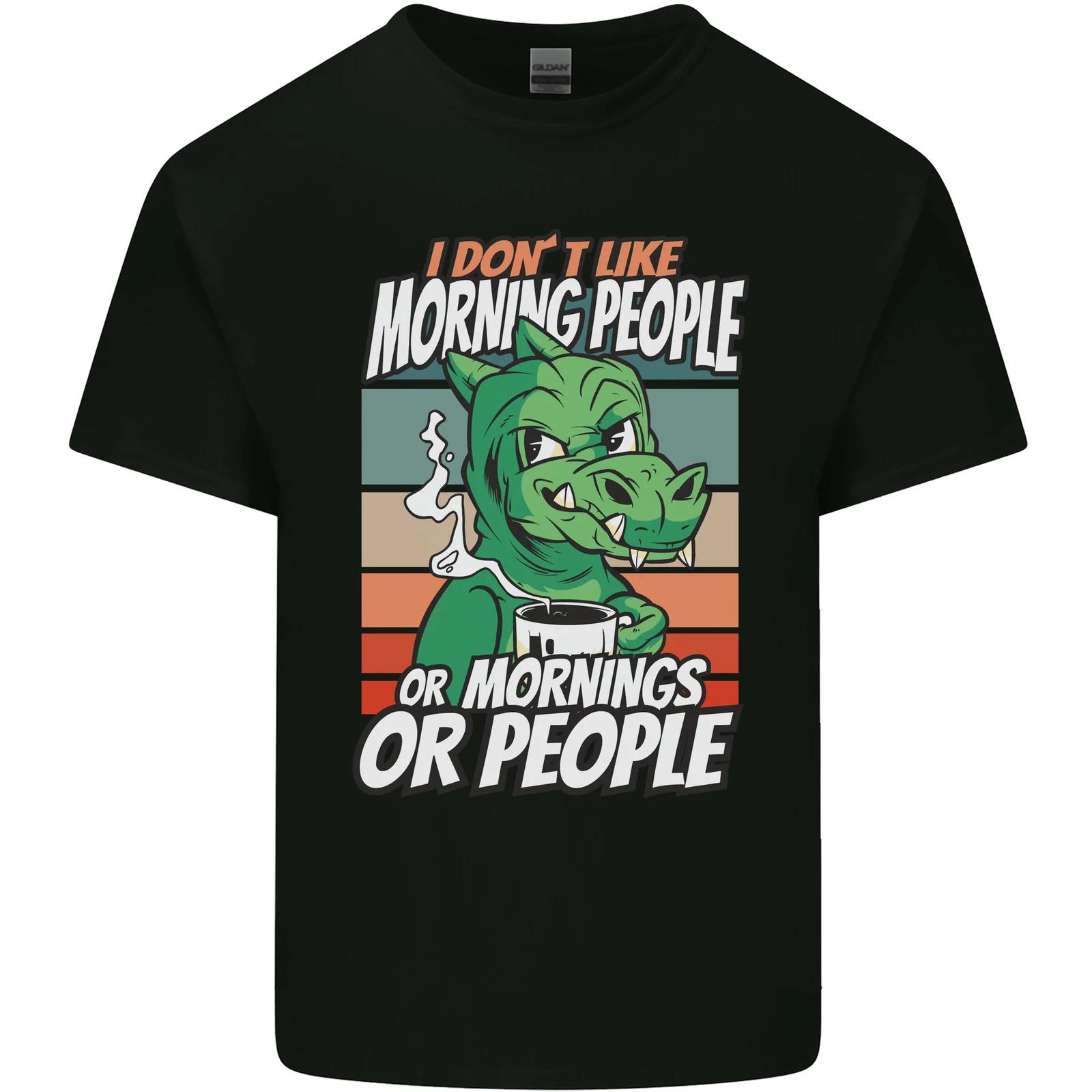 

Dinosaur I Dont Like Morning People Funny Kids T-Shirt Childrens S
