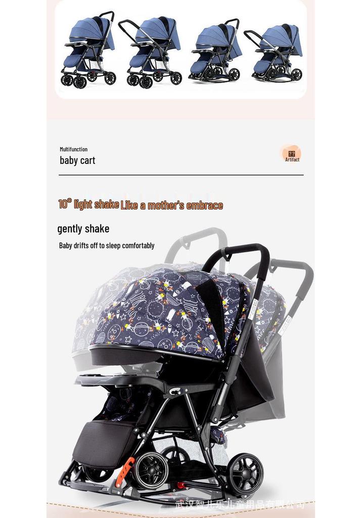 Ultra-light Foldable Four-wheel Baby Stroller for Newborns - Portable Pocket Design